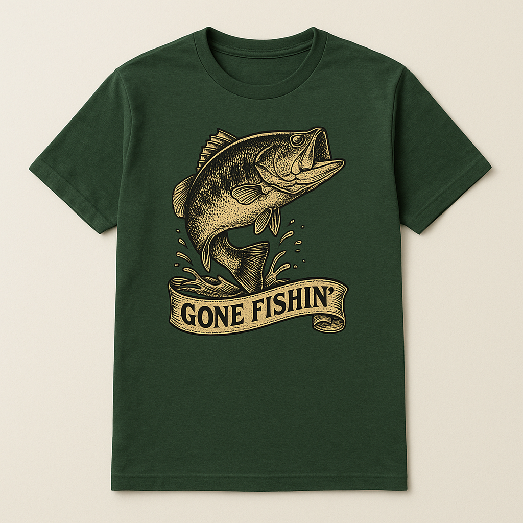 Gone Fishin Vintage Bass T-Shirt